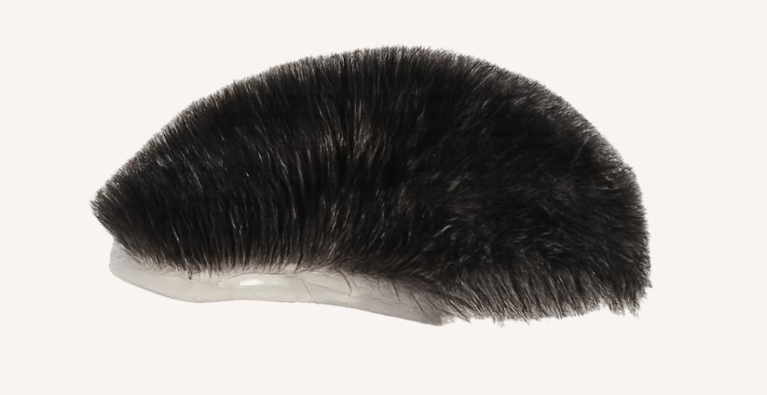 Brown wavy hair system — natural texture